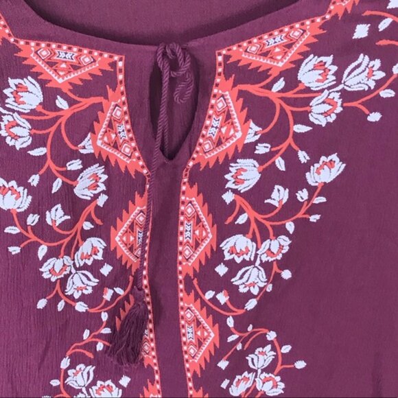 C Est 1946 NEW Boho Embroidery Floral Top Tee Bell Sleeves Shirt Lightweight 24W - Picture 9 of 15